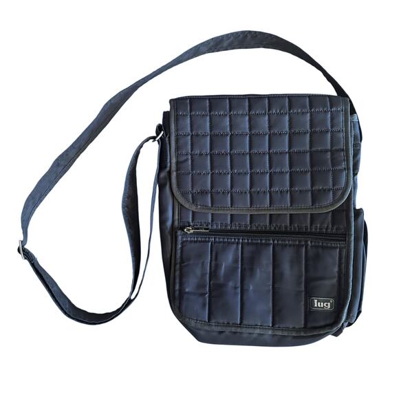 LUG Moped Day Pack Compass Crossbody Womens Navy Gray Quilted Lightweight Bag - Picture 1 of 12